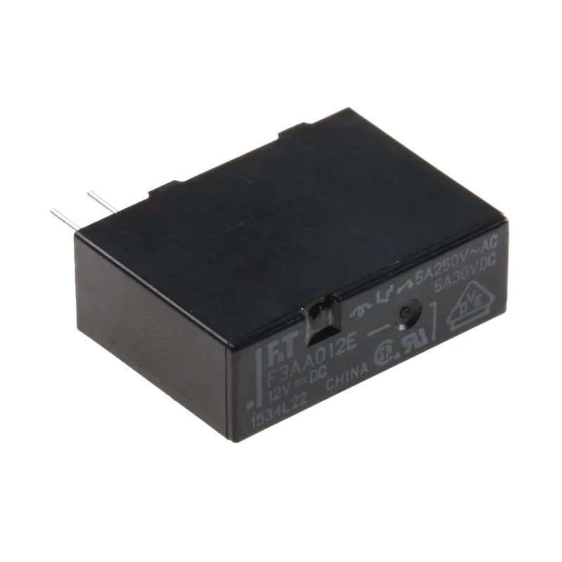 Fujitsu 12V DC Coil PCB Power Relay, 5A Switching Current, SPST Contact, Non-latching, Silver Alloy Contacts FTR-F3AA012E-HA