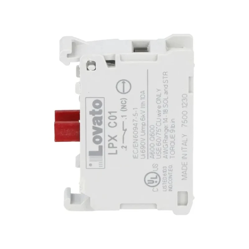 Lovato Electric Push Button Contact Block for Use with Platinum 22 mm LPXC01