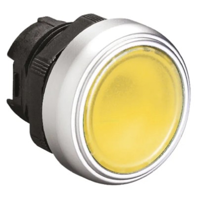 Lovato Electric Platinum Series Yellow Spring Return Push Button Head, 22 mm Cutout, IP67, IP69K, IP66 LPCBL105