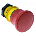 Lovato Electric Platinum Series Turn to Release Emergency Stop Push Button, 22 mm Cutout Diameter, Polyamide LPCB6644
