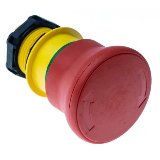Lovato Electric Platinum Series Turn to Release Emergency Stop Push Button, 22 mm Cutout Diameter, Polyamide LPCB6644