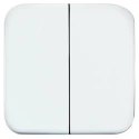 Busch Jaeger - ABB White 2 Gang Light Switch Cover 2505-214