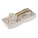 Busch Jaeger - ABB 16A White 2 Gang Outdoor Surface Mount Plug Socket Type F 20-02 EW-54