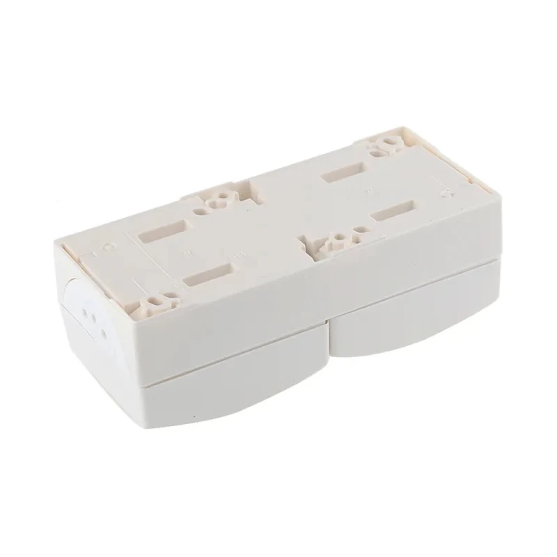 Busch Jaeger - ABB 16A White 2 Gang Outdoor Surface Mount Plug Socket Type F 20-02 EW-54