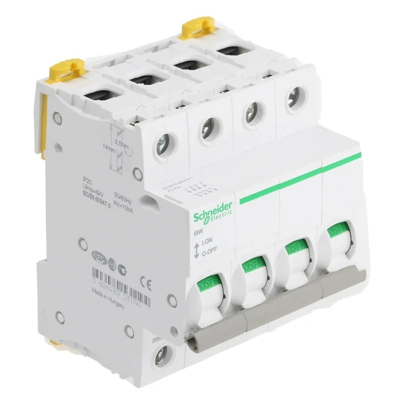 Schneider Electric 4-Pole Surface Isolator Switch 125A, 415V AC, IP20, ISW Series A9S65492