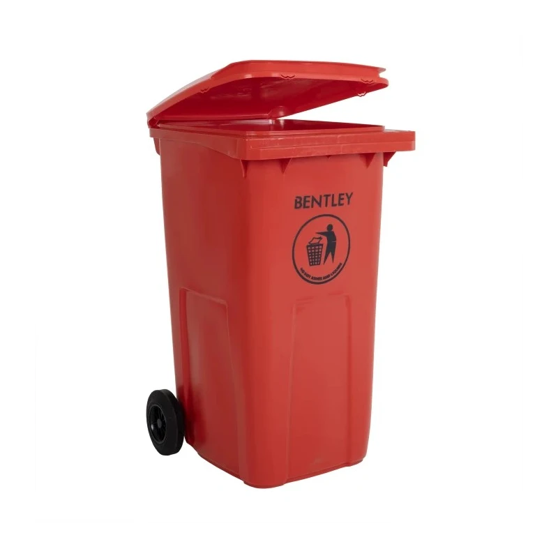 RS PRO 240L Red Flip Polypropylene Wheeled Waste Bin 790-6876