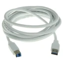 RS PRO USB Cable Male USB Type A to Male USB 3.0 USB B White 3m 790-3697