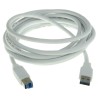 RS PRO USB Cable Male USB Type A to Male USB 3.0 USB B White 3m 790-3697