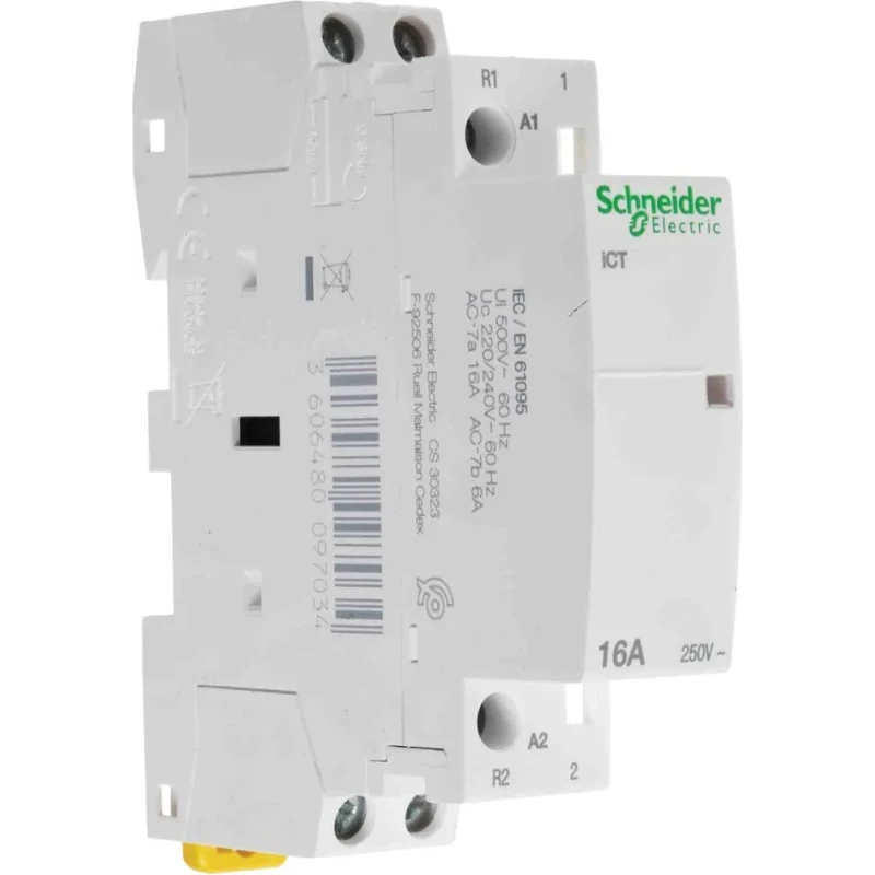 Schneider Electric ICT Contactor 230V AC Coil 2-Pole 16A 1 NO/1 NC 250V AC A9C22615