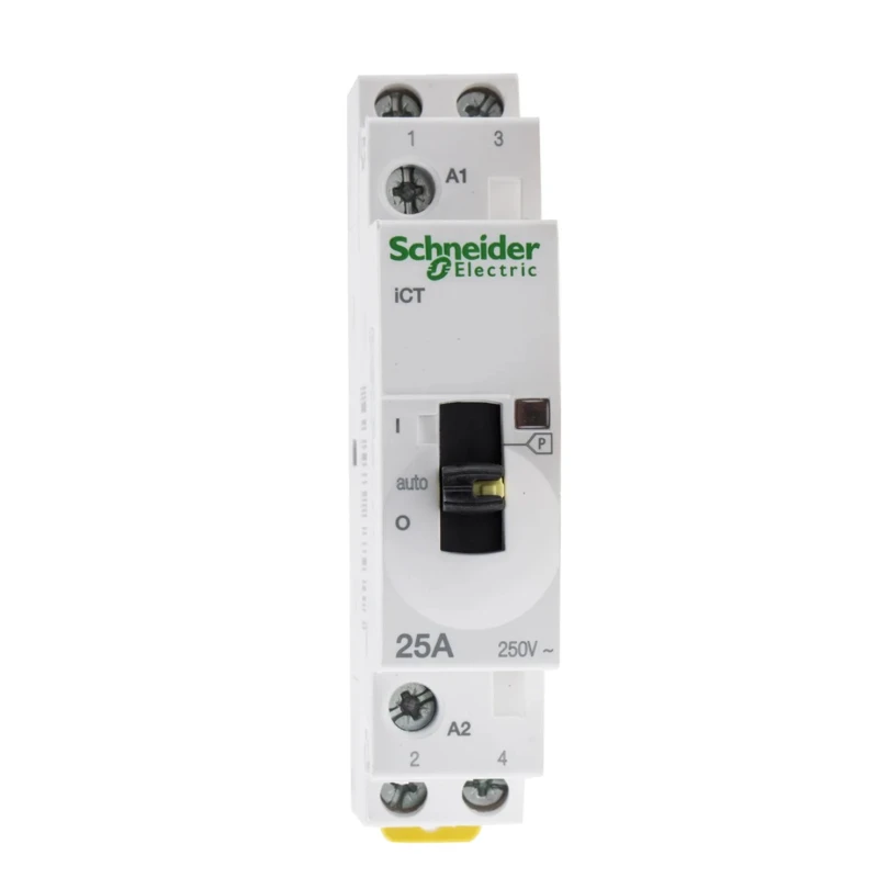 Schneider Electric ICT Contactor, 2-Pole, 25A, 230V AC Coil, 1.3W Power Rating, DIN Rail Mount ICT A9C21532