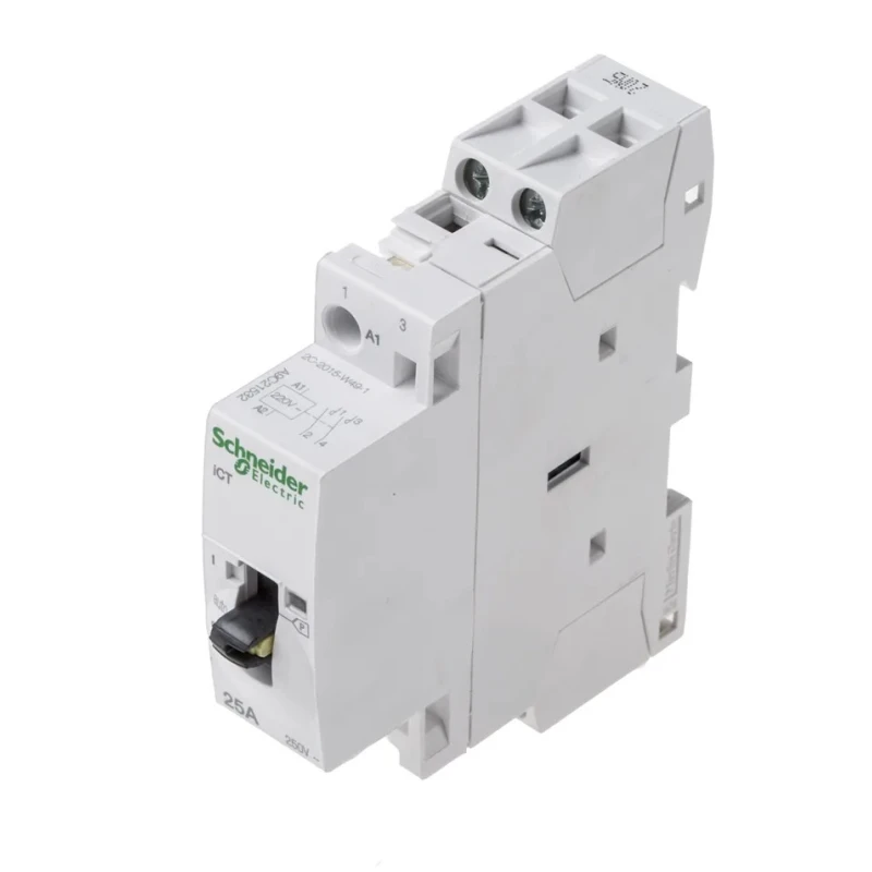 Schneider Electric ICT Contactor, 2-Pole, 25A, 230V AC Coil, 1.3W Power Rating, DIN Rail Mount ICT A9C21532