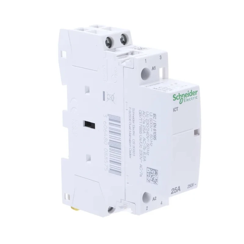 Schneider Electric ICT Contactor, 230V AC Coil, 2-Pole, 25A, 1.3W Power Rating, 2 NO Contacts, 250V AC A9C20732