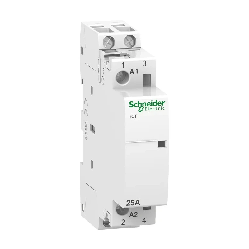 Schneider Electric ICT Contactor, 230V AC Coil, 2-Pole, 25A, 1.3W Power Rating, 2 NO Contacts, 250V AC A9C20732
