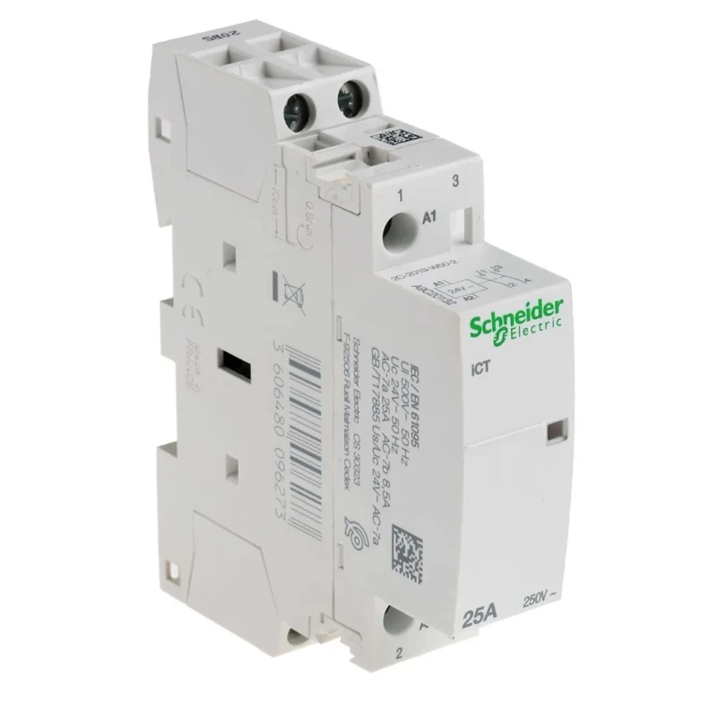 Schneider Electric ICT Series Contactor, 24V AC Coil, 2-Pole, 25A Current Rating, Reversing Function, Screw A9C20132