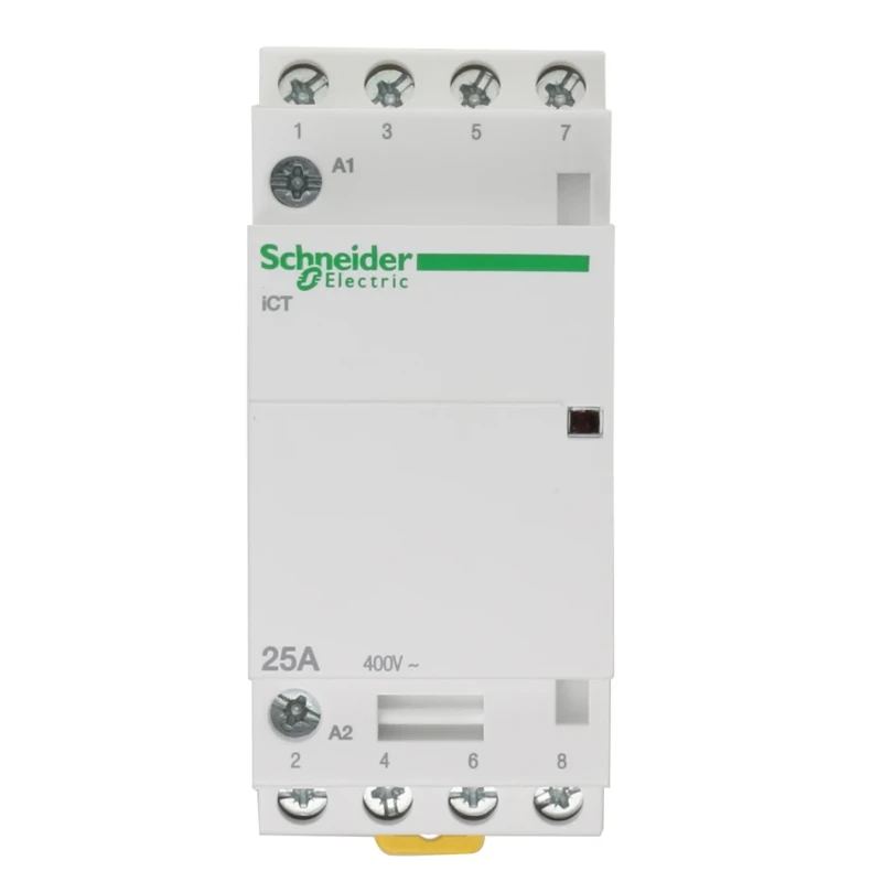 Schneider Electric ICT Contactor, 230V AC Coil, 4-Pole, 25 A, 1.6 W Power Rating, 4 NO Auxiliary Contacts, 400V AC A9C20834
