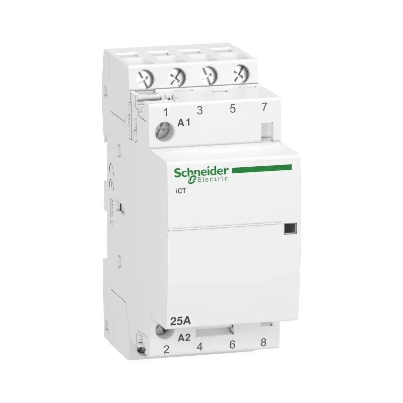 Schneider Electric ICT Contactor, 230V AC Coil, 4-Pole, 25 A, 1.6 W Power Rating, 4 NO Auxiliary Contacts, 400V AC A9C20834