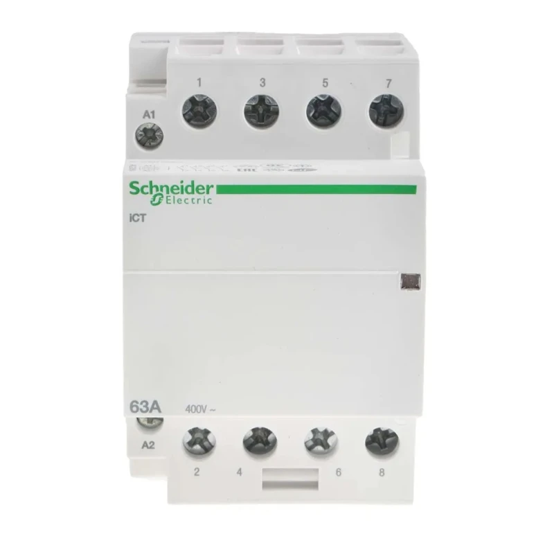 Schneider Electric iCT Contactor, 230V AC Coil, 4-Pole, 63 A Contact Current, 2.1 W Power Rating, 400V AC Contact Acti9