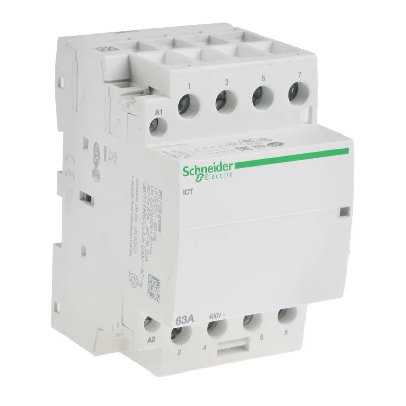 Schneider Electric iCT Contactor, 230V AC Coil, 4-Pole, 63 A Contact Current, 2.1 W Power Rating, 400V AC Contact Acti9