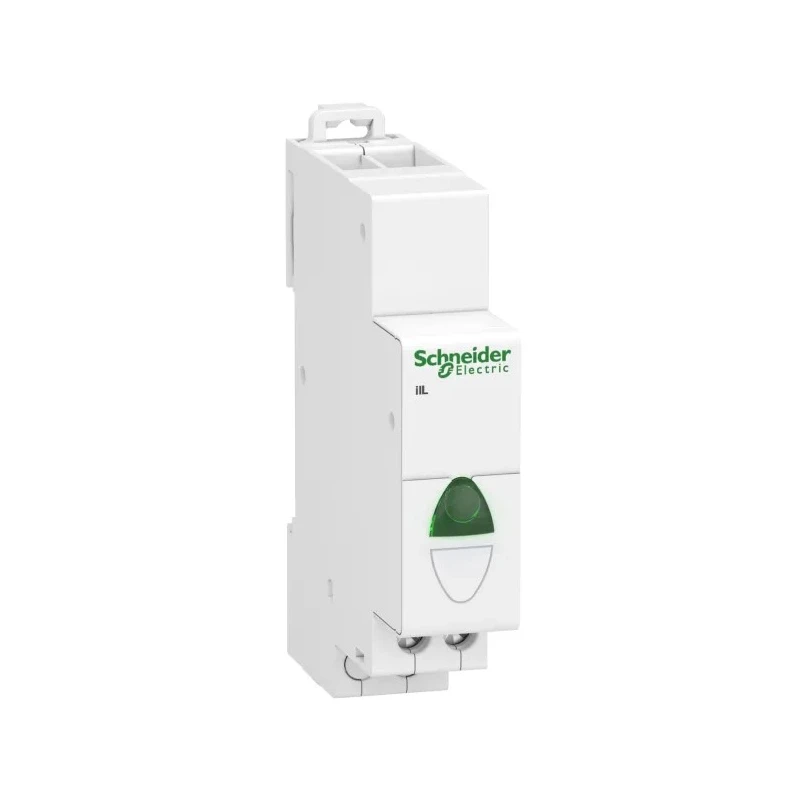 Schneider Electric DIN Rail Green LED Indicator iIL Series 230V AC Round Pilot Light A9E18321