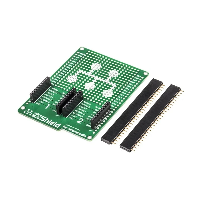 MikroElektronika Development Kit Accessory mikroBUS Shield with Two mikroBUS Host Sockets MIKROE-1154