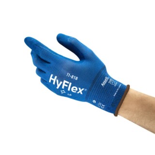 Ansell HyFlex 11-818 Blue Nylon Spandex Work Gloves Size 10 Nitrile Foam Coating 11818100