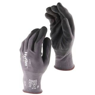 Ansell HyFlex 11-840 Grey Nylon Spandex Gloves Size 8 Nitrile Coating 11840080
