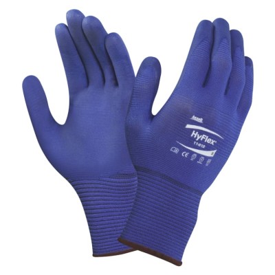 Ansell HyFlex 11-818 Blue Nylon Spandex Work Gloves Size 9 Nitrile Foam Coating 11818090