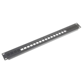RS PRO 16 Port RJ Patch Panel 1U Black 791-8510