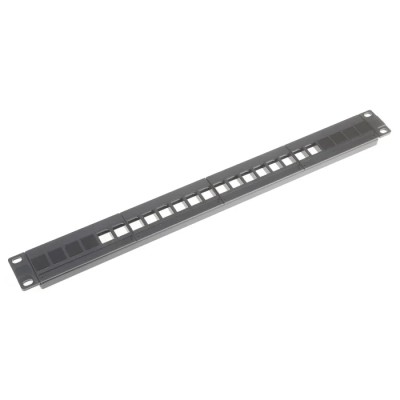 RS PRO 16 Port RJ Patch Panel 1U Black 791-8510