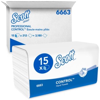 SCOTT Control™ Interfolded Hand Towels 318 x 105 mm 1 Ply 3360 Sheets 6663