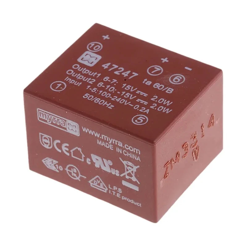 Myrra 3 Output SMPS Transformer 5.4 W Power, 370 V dc / 265 V ac Input, 24 V dc Output 47247