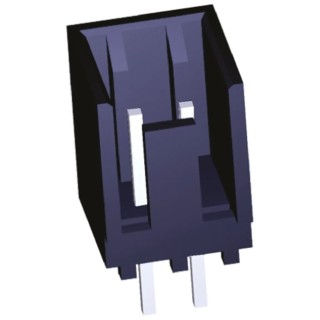 TE Connectivity MTA-100 Series Straight Through Hole PCB Header, 2 Contact, 2.54 mm Pitch, 1 Row, Shrouded 2-644861-2