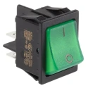 RS PRO Illuminated Double Pole Single Throw On-Off Rocker Switch Panel 20A, 250V AC, Green Actuator 793-2516