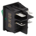 RS PRO Illuminated Double Pole Single Throw On-Off Rocker Switch Panel 20A, 250V AC, Green Actuator 793-2516