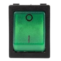 RS PRO Illuminated Double Pole Single Throw On-Off Rocker Switch Panel 20A, 250V AC, Green Actuator 793-2516