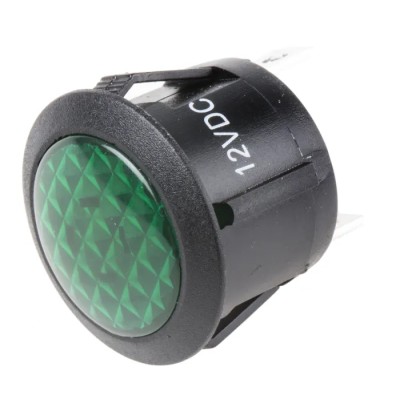 RS PRO Green Panel Mount Indicator 12V DC Solder Lug Termination 793-2557
