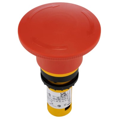 Eaton Emergency Stop Push Button Built-In 22.5 mm Cutout 2 NC Contacts Turn to Release IP67 IP69K C22-PVT