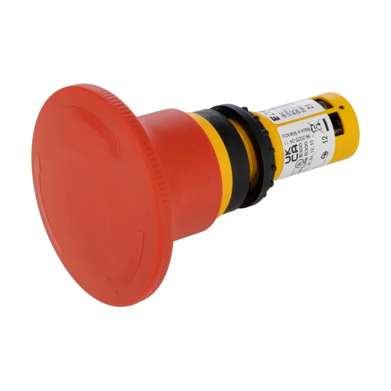 Eaton Emergency Stop Push Button Built-In 22.5 mm Cutout 2 NC Contacts Turn to Release IP67 IP69K C22-PVT