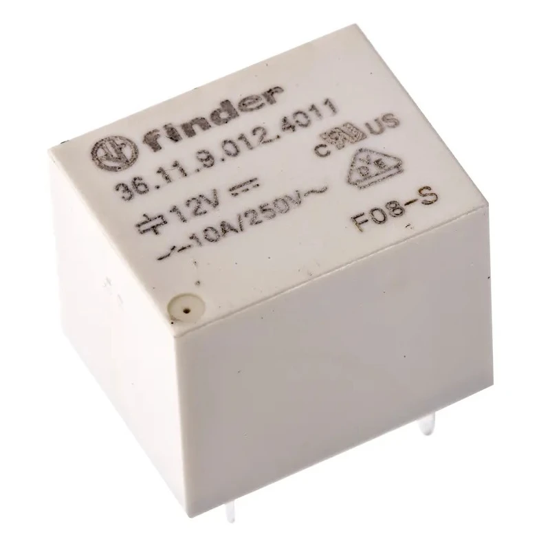 Finder Power Relay PCB Mount SPDT 12V DC Coil 10A Switching Current 48V AC/DC 36.11.9.012.4011