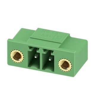 Phoenix Contact Pluggable Terminal Block 2-Contact 3.81 mm Pitch 1 Row 8A 250V Green Polyamide MC 1.5/2-GF-3.81-LR 1817806