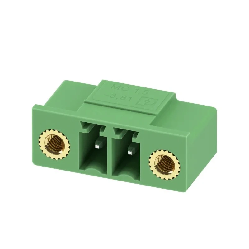Phoenix Contact Pluggable Terminal Block 2-Contact 3.81 mm Pitch 1 Row 8A 250V Green Polyamide MC 1.5/2-GF-3.81-LR 1817806