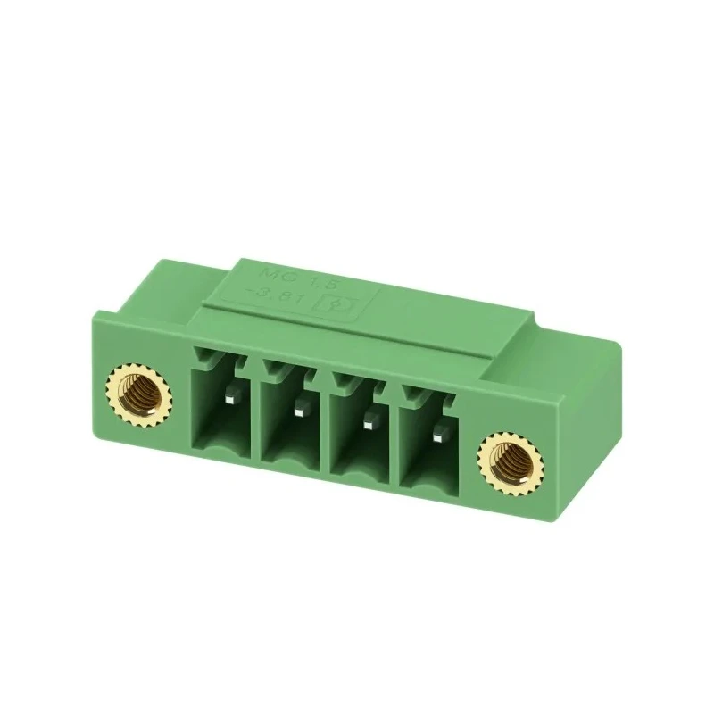 Phoenix Contact MC 1.5/4-GF-3.81-LR Series Pluggable Terminal Block, 4-Contact, 3.81 mm Pitch, 1 Row, 250V, 8A 1817822