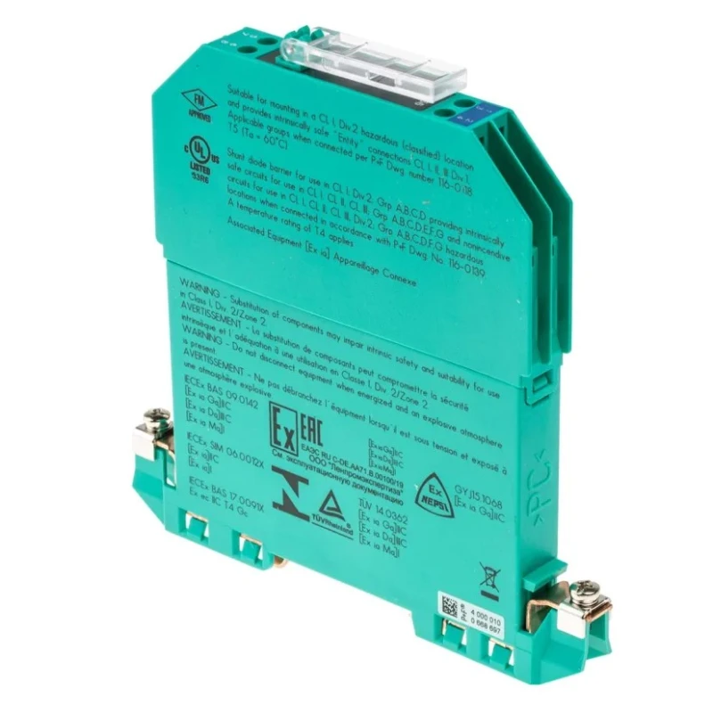 Pepperl + Fuchs 2 Channel Zener Barrier DIN Rail Mount ATEX Certified Z966.H