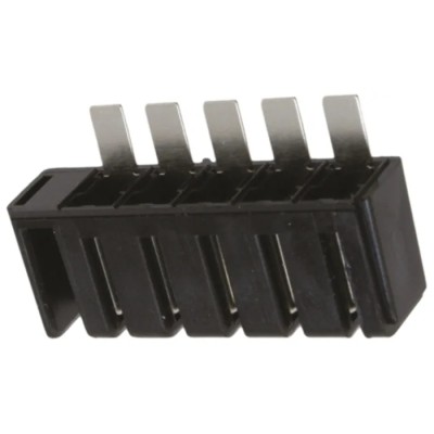 TE Connectivity AMPMODU HV100 Series Right Angle Panel PCB Socket, 5-Contact, 1 Row, 5 mm Pitch, 50V, Polyamide Housing HV100