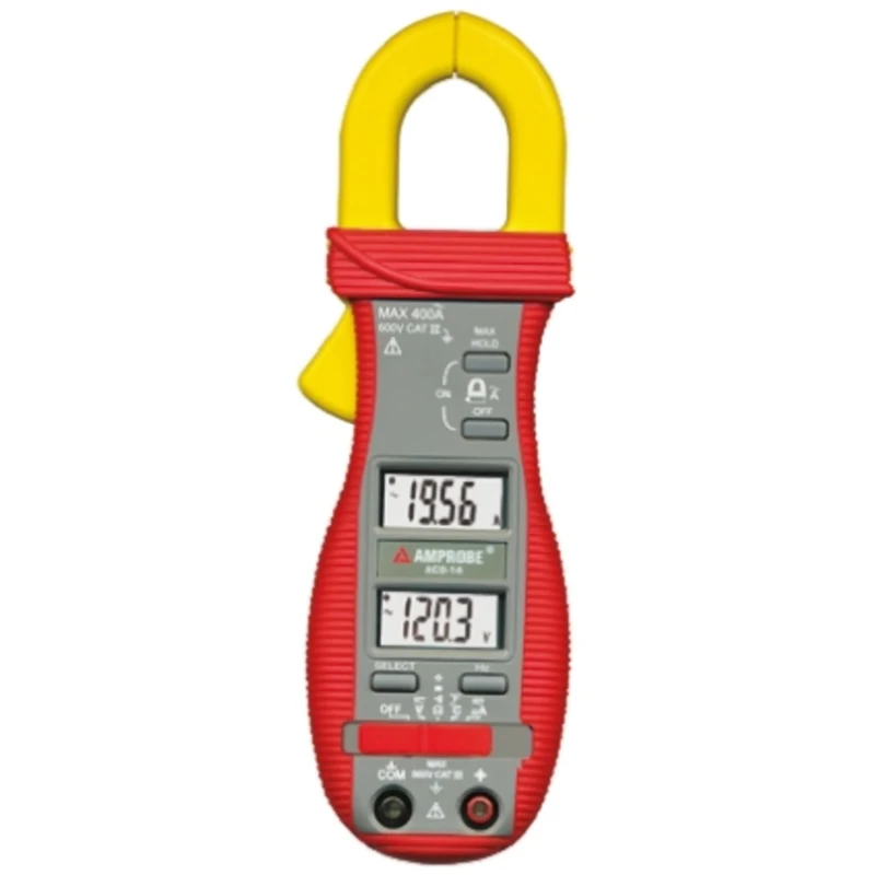 Amprobe Clamp Meter with True RMS AC Current 600 A, AC/DC Voltage 600 V, Resistance, Capacitance, Temperature ACD-14 PLUS