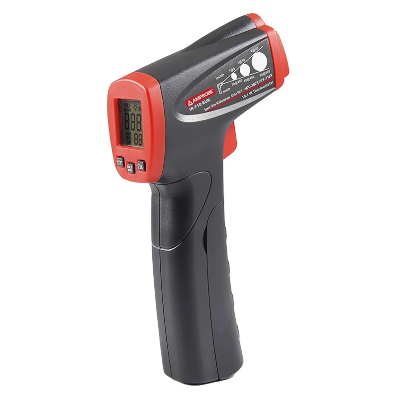 Fluke Amprobe IR-710 Infrared Thermometer, -18 °C Min, 380 °C Max, ±2 % Accuracy, 0.95 Emissivity, 9 V Battery IR-710-EUR
