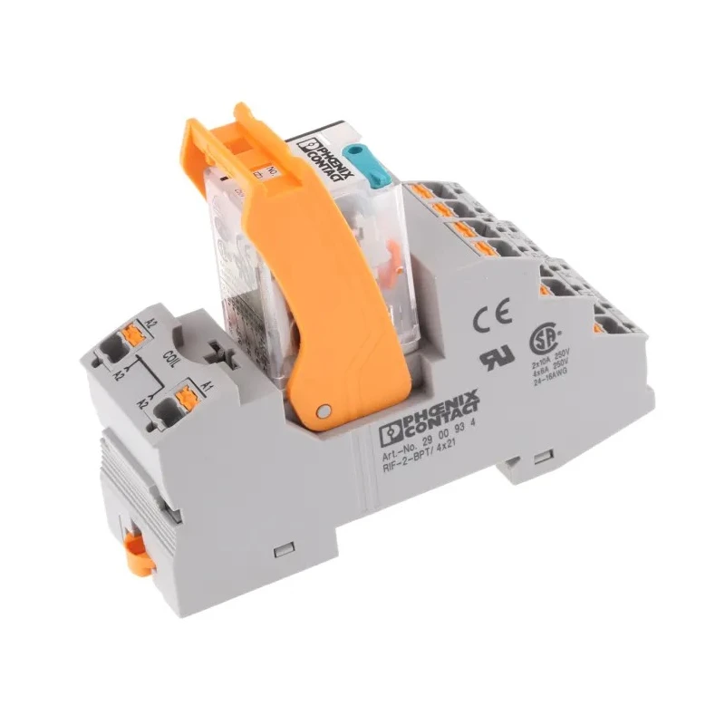 Phoenix Contact Interface Relay DIN Rail Mount 4PDT, 24V DC Coil, 5mA Switching Current 2903308
