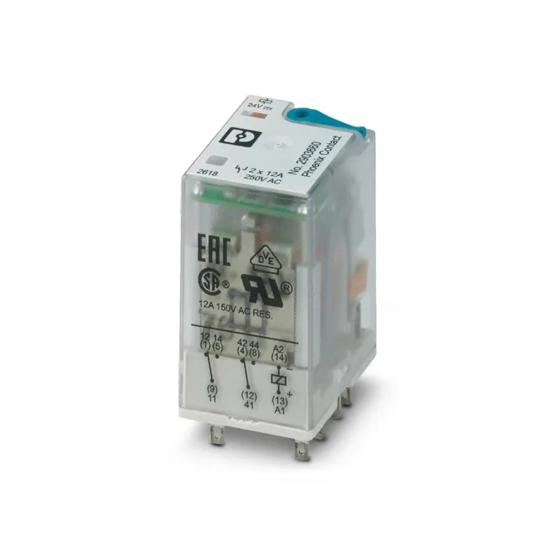 PHOENIX CONTACT PCB Relay 24V DC Coil 5mA Switching Current DPDT 2903660