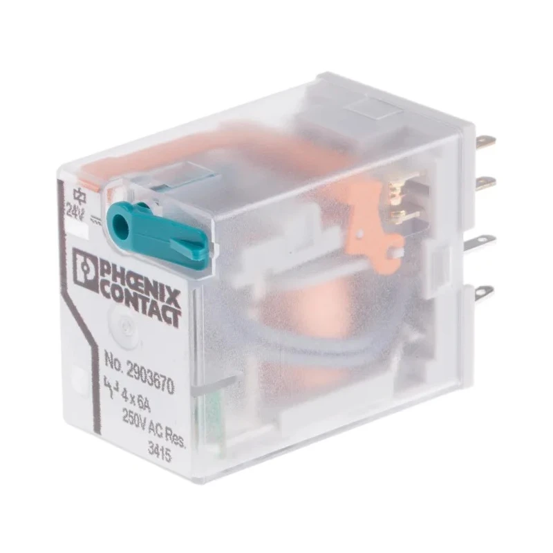 Phoenix Contact PCB Power Relay 24V DC Coil 6A Switching Current 4PDT REL-IR Series 2903670