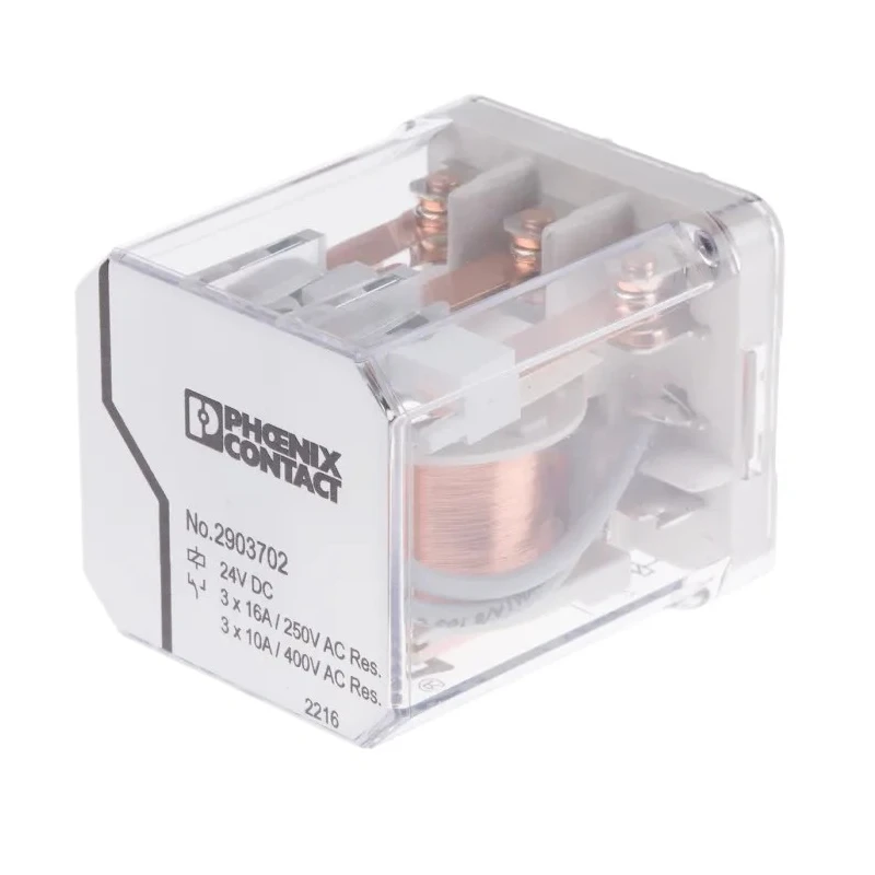 Phoenix Contact DIN Rail Power Relay, 24V DC Coil, 16A Switching Current, 3PDT Contact Configuration 2903702